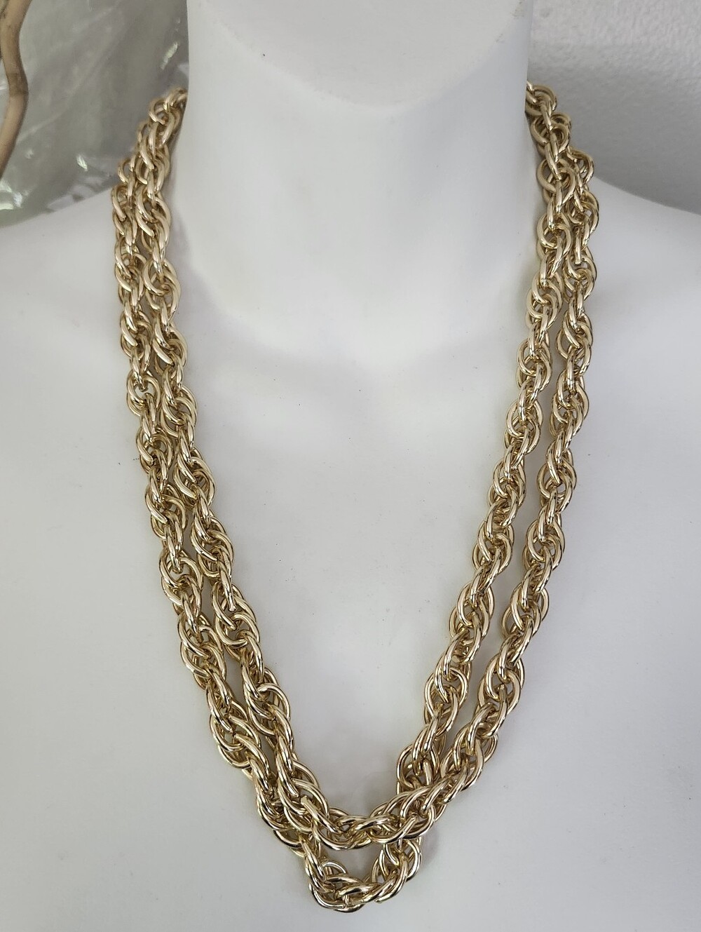 Gold-Tone Double Rope Chain Necklace
